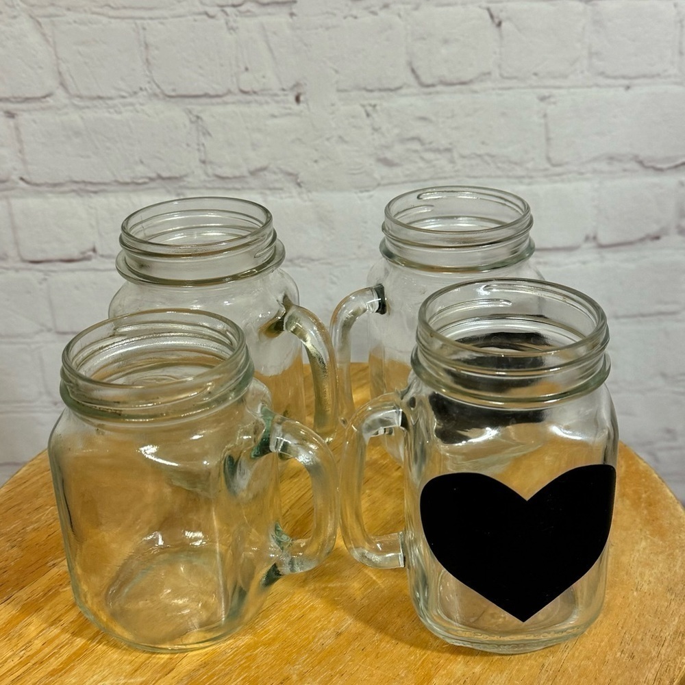 Mason Jar Mugs lot of 4 12oz Guc perfect beer mugs!